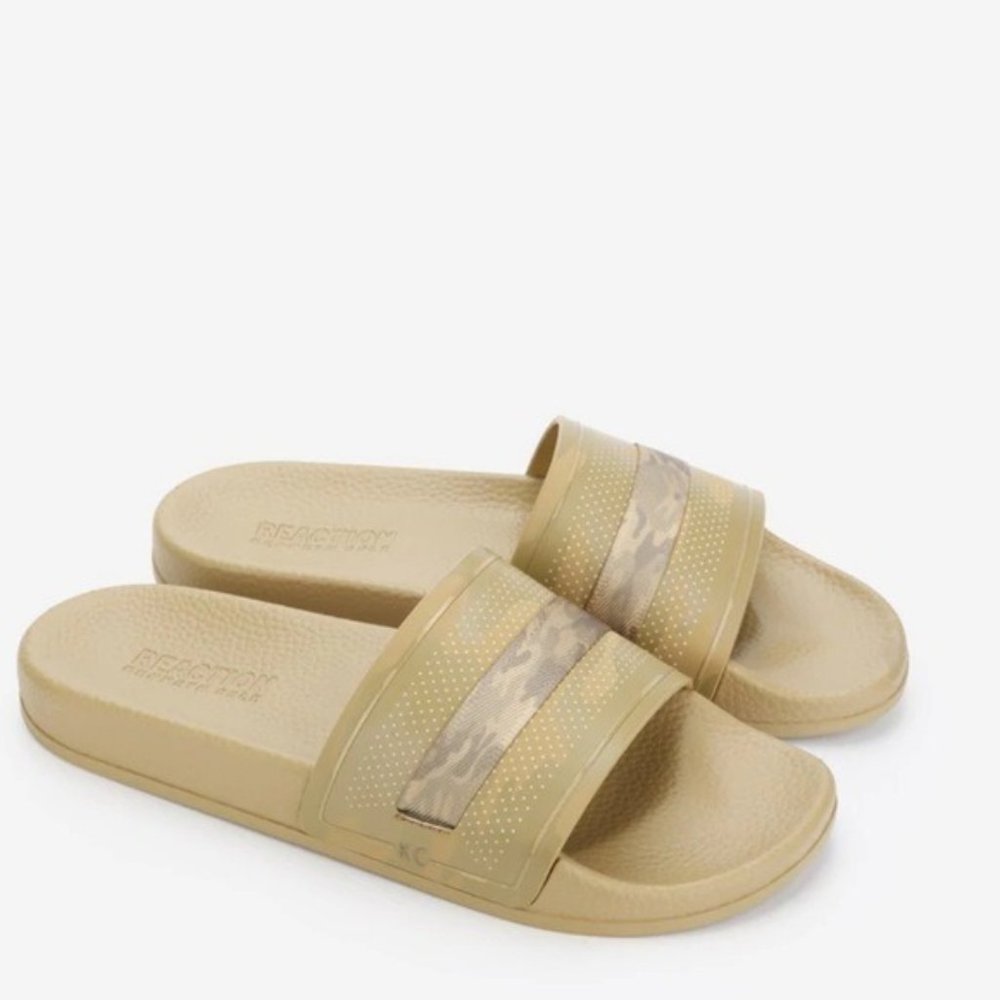 KENNETH COLE REACTION Screen Mixed Slide Sandal in Desert Camo - NEW - Size 10